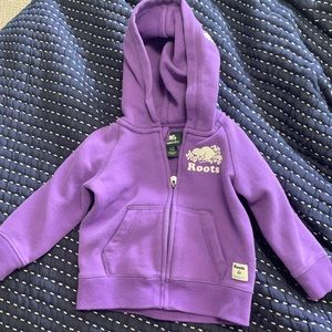 Baby Roots Zip up sweater, purple
